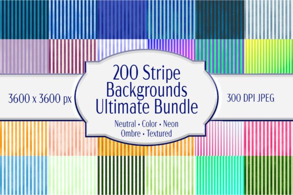 200 Color Stripe Backgrounds Bundle: Your Go-To Texture Library