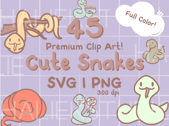 45 Charming Kawaii Snake Illustrations for Creative Projects