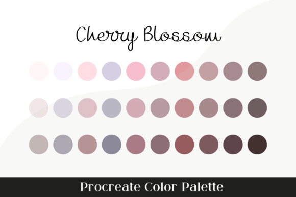 Cherry Blossom Procreate Color Palette: 30 Swatches for Digital Art