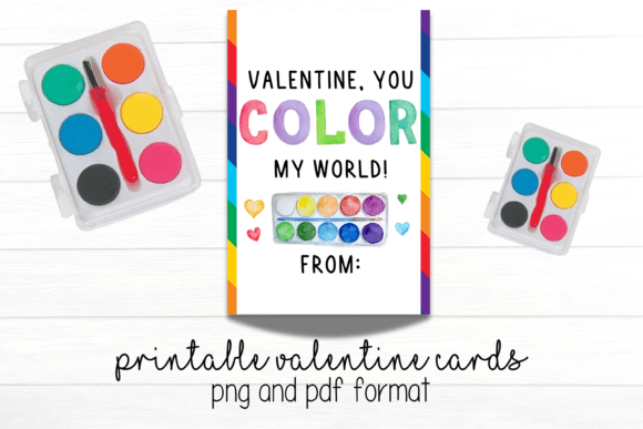 Color My World Printable Valentine Cards for Effortless Sharing