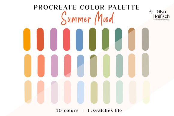 Cute Bright Procreate Color Palette: A Vibrant Summer Mood for Digital Artists