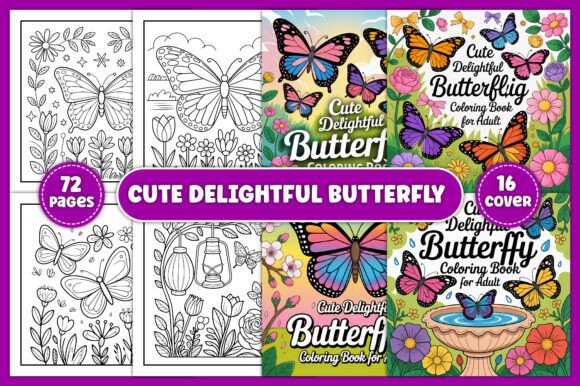 Cute Delightful Butterfly Color Pages: A Creative Asset for Modern Designers