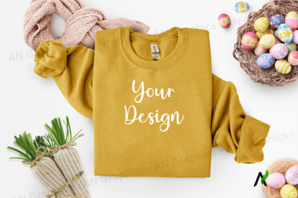 Easter T-Shirt Mockup - Mustard Color: Your Spring Design Launchpad