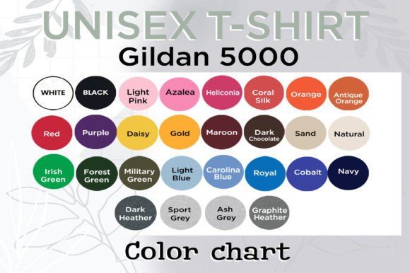 Mastering the Gildan 5000 Color Chart Unisex T-Shirt Mockup