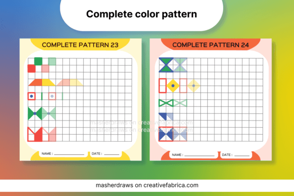 Preschool Learning Fun: Trace Color Pattern 23-24