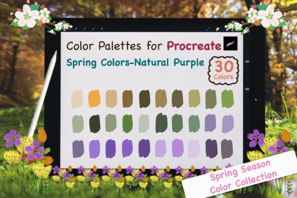 Spring Natural Purple Procreate Palettes for Designers