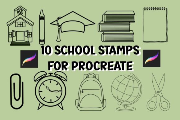 Teacher School Procreate Stamp Set: Your Digital Design Shortcut