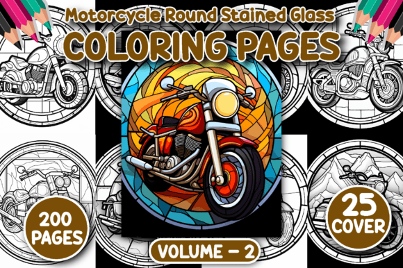 Unleash Your Artistry with 200 Motorcycle Stained Glass Color Pages
