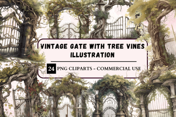 Watercolour Forest Gate Clipart: Your Key to Whimsical Design