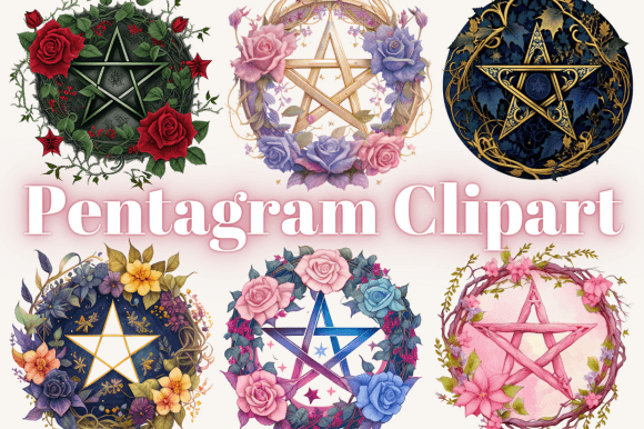 Watercolour Pentagram Clipart: Infusing Modern Magic into Your Designs