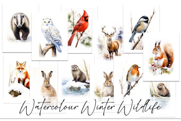 Watercolour Winter Wildlife: Elevate Your Design with Digital Art